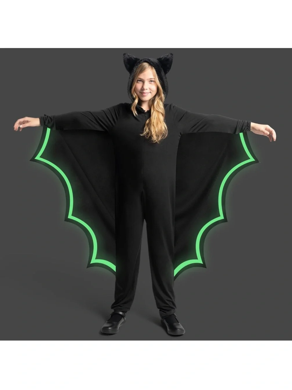 Spooktacular Creations Halloween Kid Bat Costume Glow in the Dark,